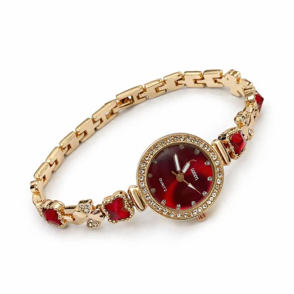 Royal Crystal Bangle Watch (Red)